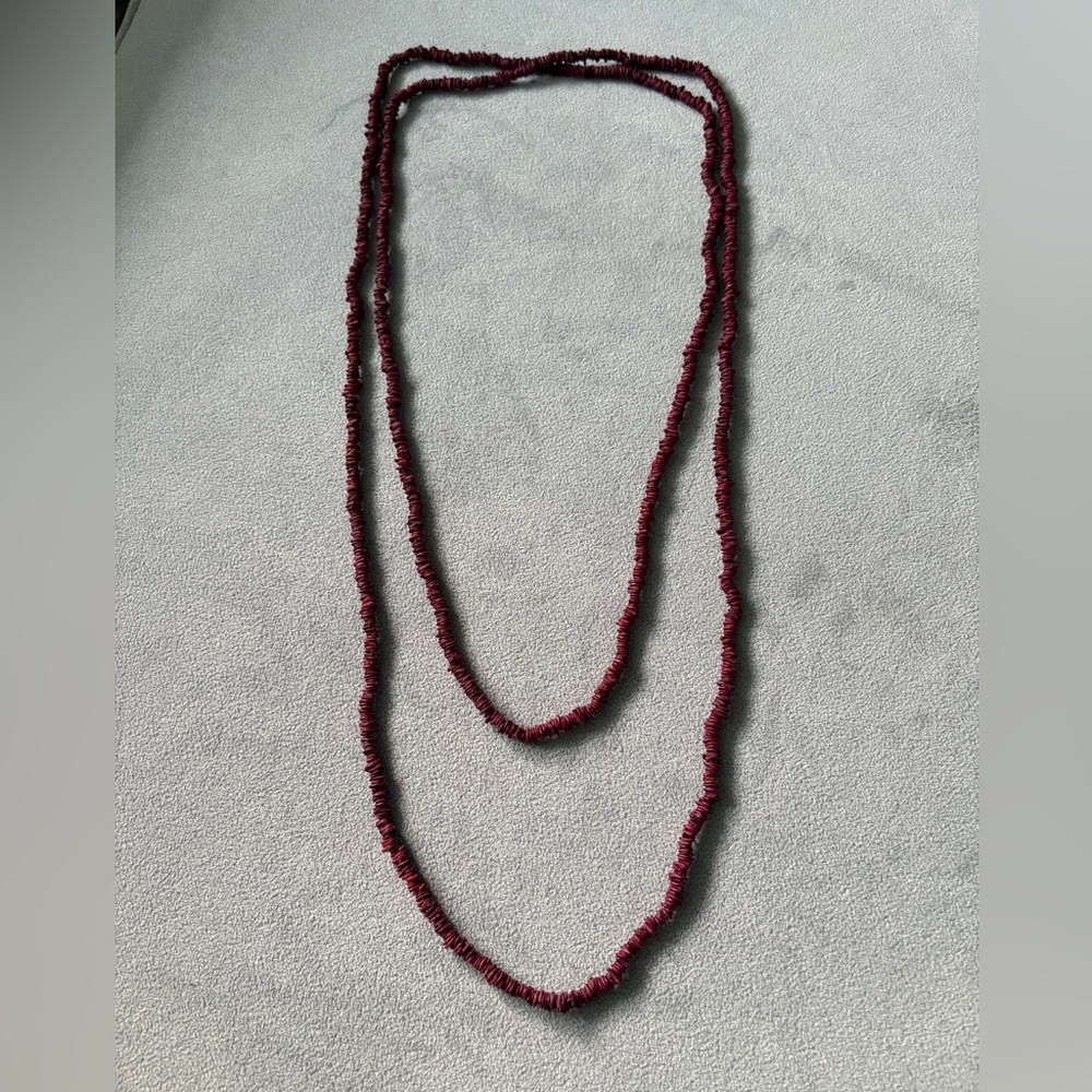 Elegant Burgundy Beaded Necklace